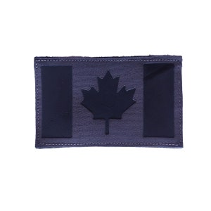 Canadian relfective flag patch - Hook and Loop Patch - 8x5cm - Gray reflective Patch - Canadian Maple Leaf