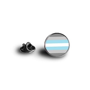LGBTI+ Pride Flag Pin - Demiboy Flag - Minimalist Flag - Snap Pin - 16mm Magnifying Glass Pin