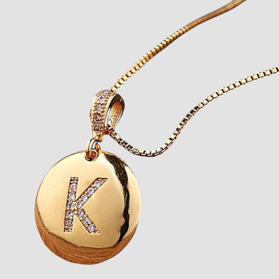 Etsy letter online necklace gold