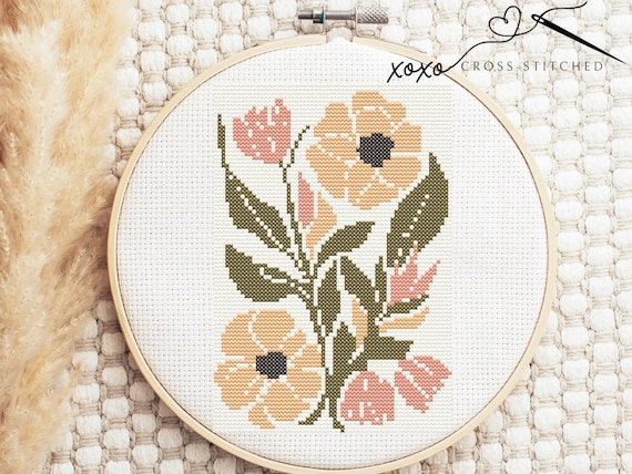Mini Floral Cross Stitch Pattern