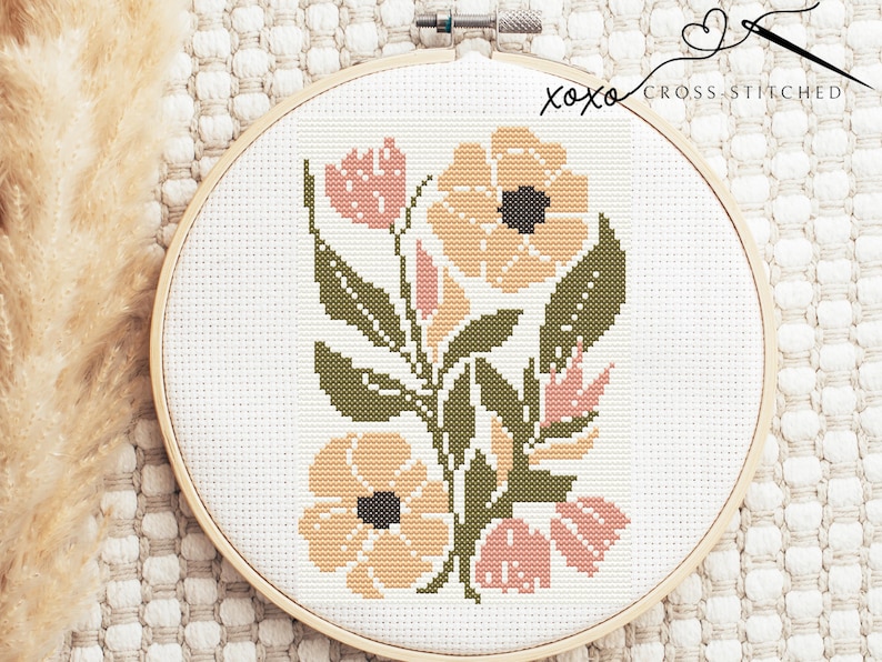 Mini Floral Cross Stitch Pattern