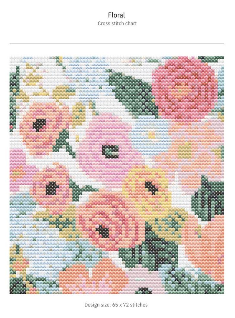 Floral Cross Stitch Pattern - Etsy
