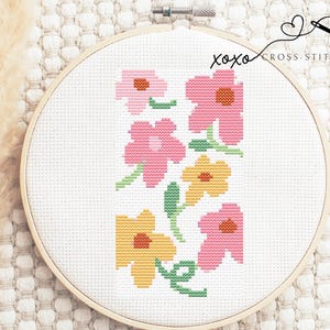Mini floral cross stitch pattern