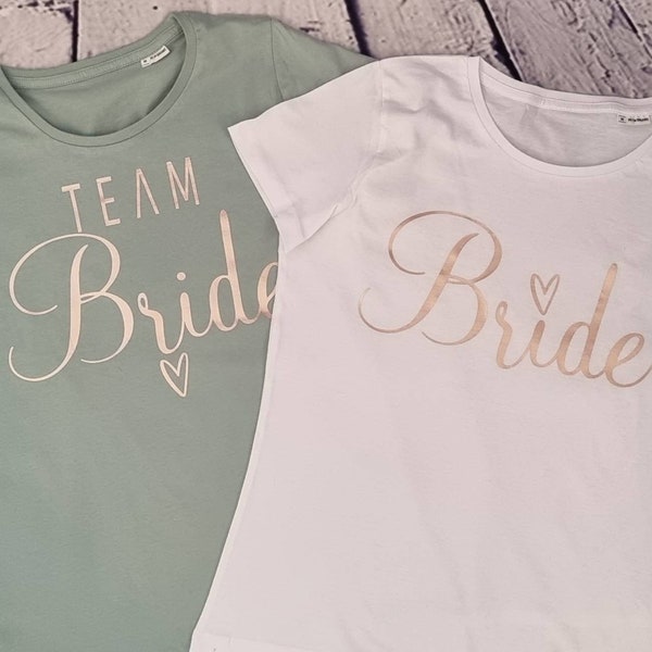 Junggesellenabschied, JGA Shirts personalisiert, Set, Brautjungfern, Team Bride, Bride, Braut, Hochzeit, Jungesellinnen, Frau, abschy