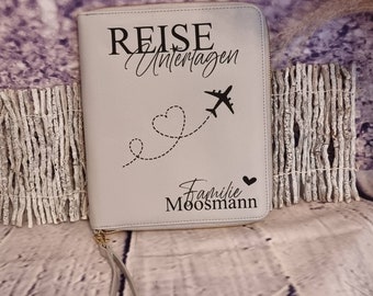 Aufbewahrung für Reiseunterlagen personalisiert mit Name Travel Case für alle wichtigen Unterlagen für die Reise oder als Familienorganizer