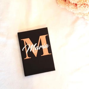 2026 book calendar with daily pages or notepad with elastic band also available as a set personalized with name and initial
