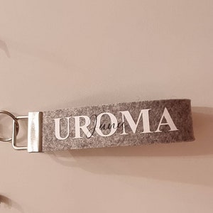 Felt keychain personalized mom, dad, grandma, great-grandma, grandpa, great-grandpa with name made of felt others are also possible please write