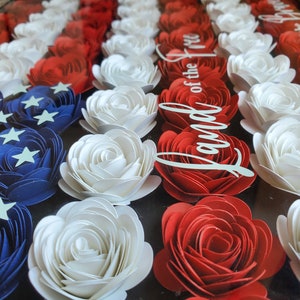American Flag Rolled Flower Shadow Box