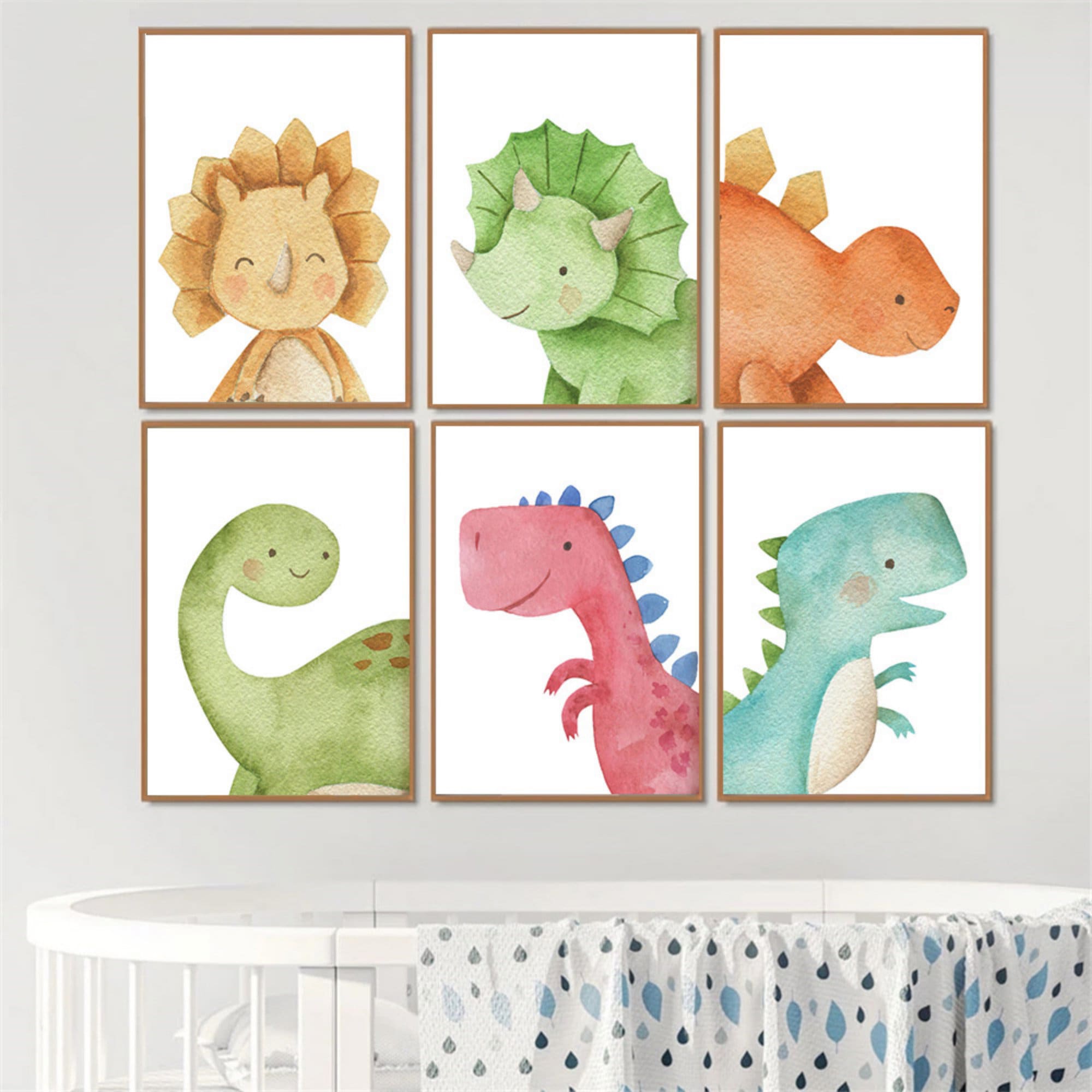 Toiles Imprimées Murales Thème Dinosaures - Affiche Décoration Chambre Enfant Cadeau