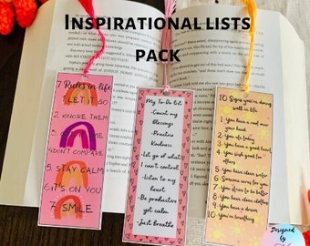 Inspirational Lists bookmarks!!~~*Can come with Tassels!*