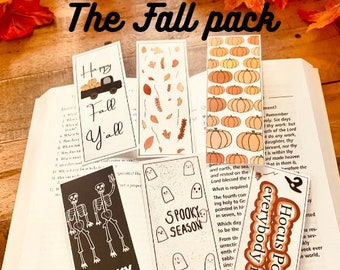 The Fall pack~~Fall themed bookmarks-Comes laminated