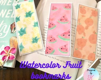 Watercolor Fruit Bookmarks!~~comes laminated