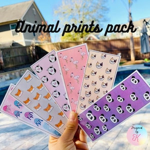 Cute Animal Pattern bookmarks!~~comes laminated