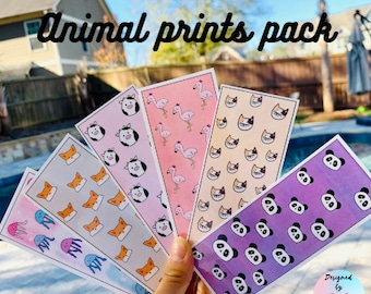 Cute Animal Pattern bookmarks!~~comes laminated