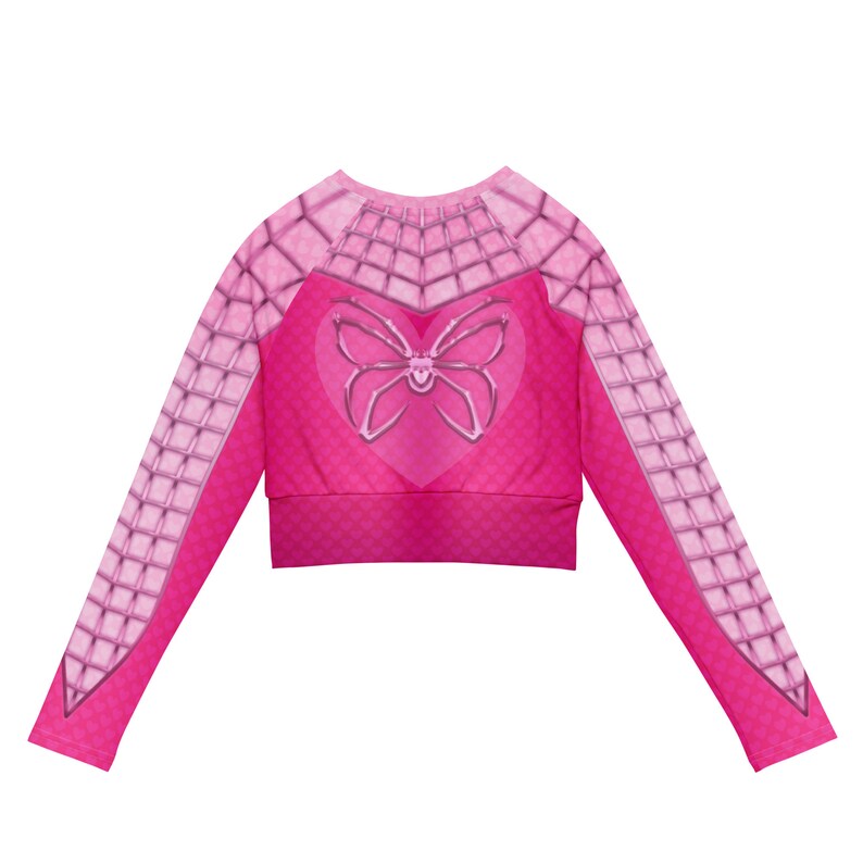 Pink Butterfly Spider Man Cropped Long Sleeve Etsy UK