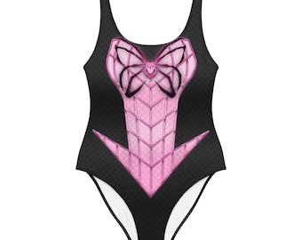 Black Butterfly Spider Man One-Piece Swimsuit