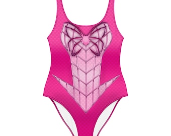 Pink Butterfly Spider Man One-Piece Swimsuit