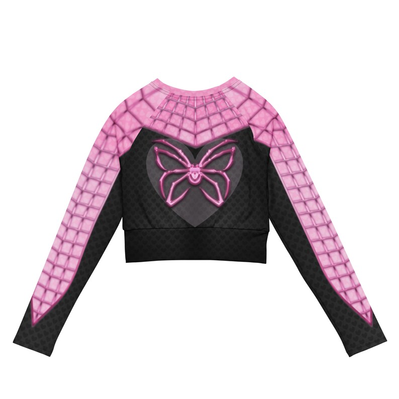 Black Butterfly Spider Cropped Long Sleeve Etsy UK