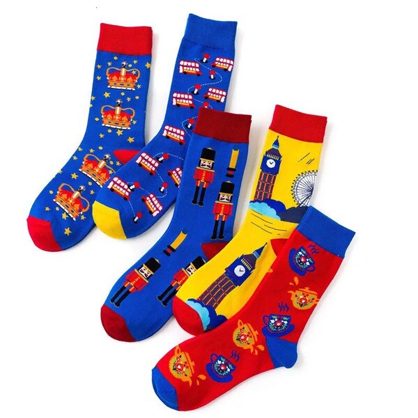 Chaussettes London Big Ben Kings Guards English Teapot Kings Coronation Novelty Socks London cadeau cadeau Happy Socks