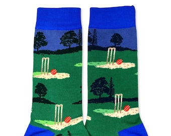 Cricket ball and Wicket Socks | Funky Socks | Fun Socks | Novelty Socks | Presents | Gifts