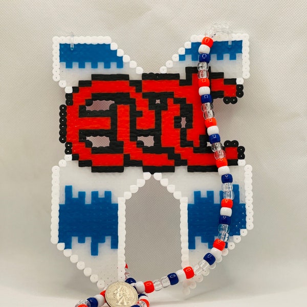 Red White Blue Excision EDC Logo Perler Necklace