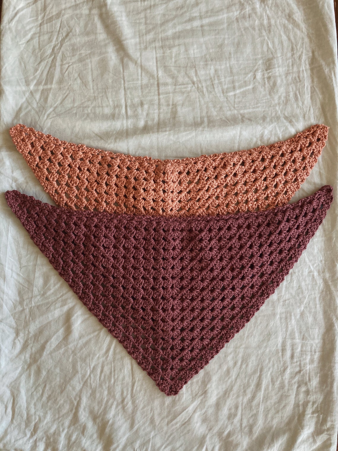 Crocheted Hair Kerchief Kerchief Hair Bandana Cottagecore Etsy