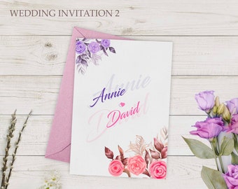 Wedding Invites , Simple Wedding Invites, Minimalist Invitation, Wedding, Elegant, Classic Wedding Invitation, Editable Wedding Invitation