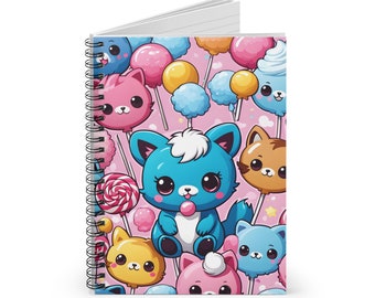 Kawaii Notebook, Cartoon Notebook, Kawaii Journal, Girl Accessories, Daily Diary, Lined Notebook, Gift For Writer, Character Notebook, Chibi