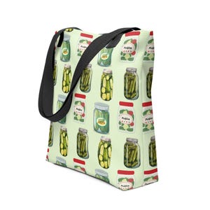 Pickle Tote Bag Pickle Jar Tote Bag Cottage Core Tote Bag Gardening Tote Bag Gift Idea for Her Funny Bag Green Bag Trendy Tote Vintage Tote