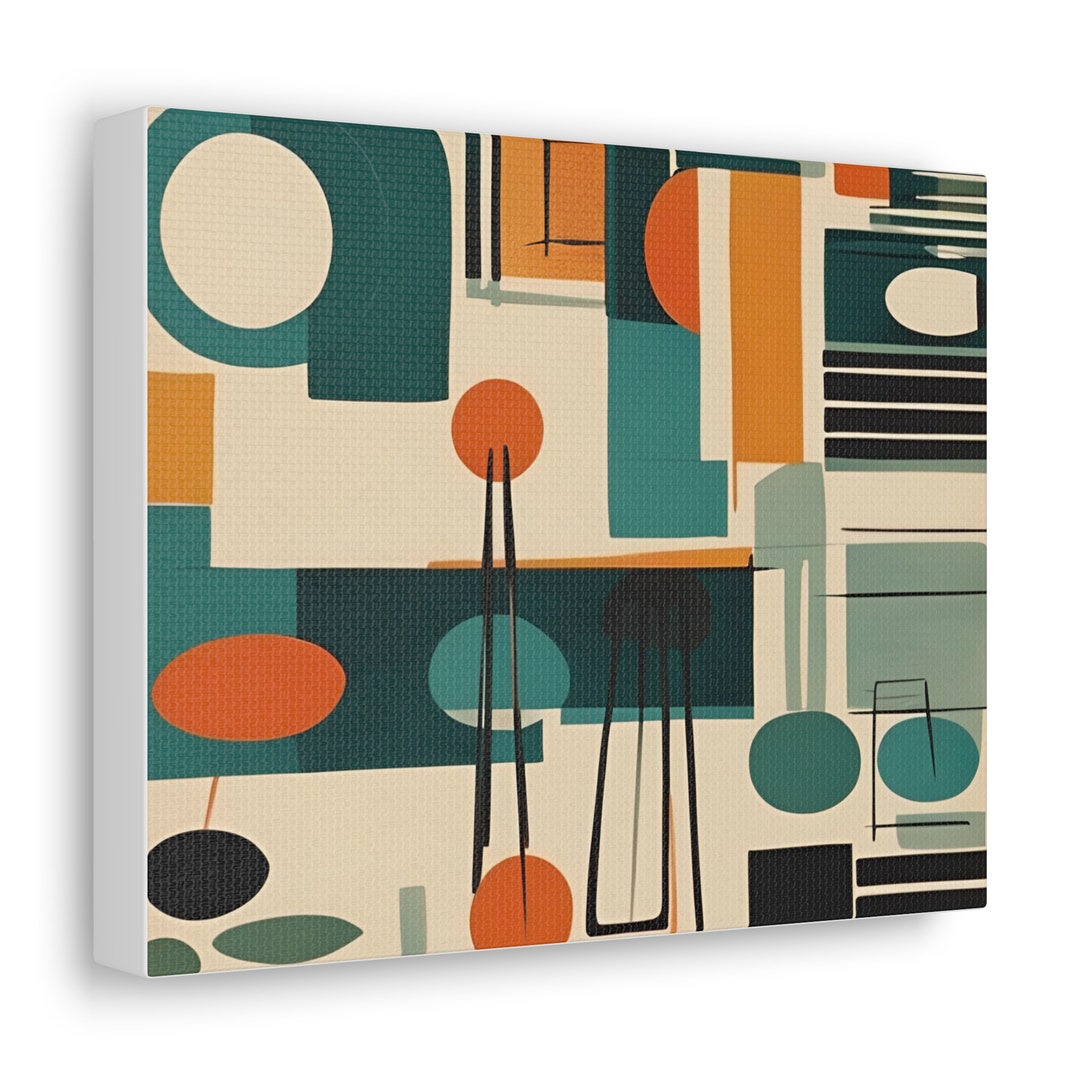 Mid Century Modern Canvas Wall Art-mid Century Modern Wall Art, Modern Wall Art, Minimalist Art ...