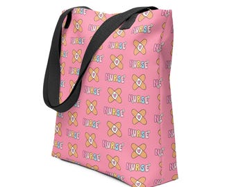 Pink Nurse Tote Bag Medical Professional Tote Bag Peach Pink Work Bag Gift for Nurse Women Nurse Work Tote Bag Medical-Themed Tote Bag Pink