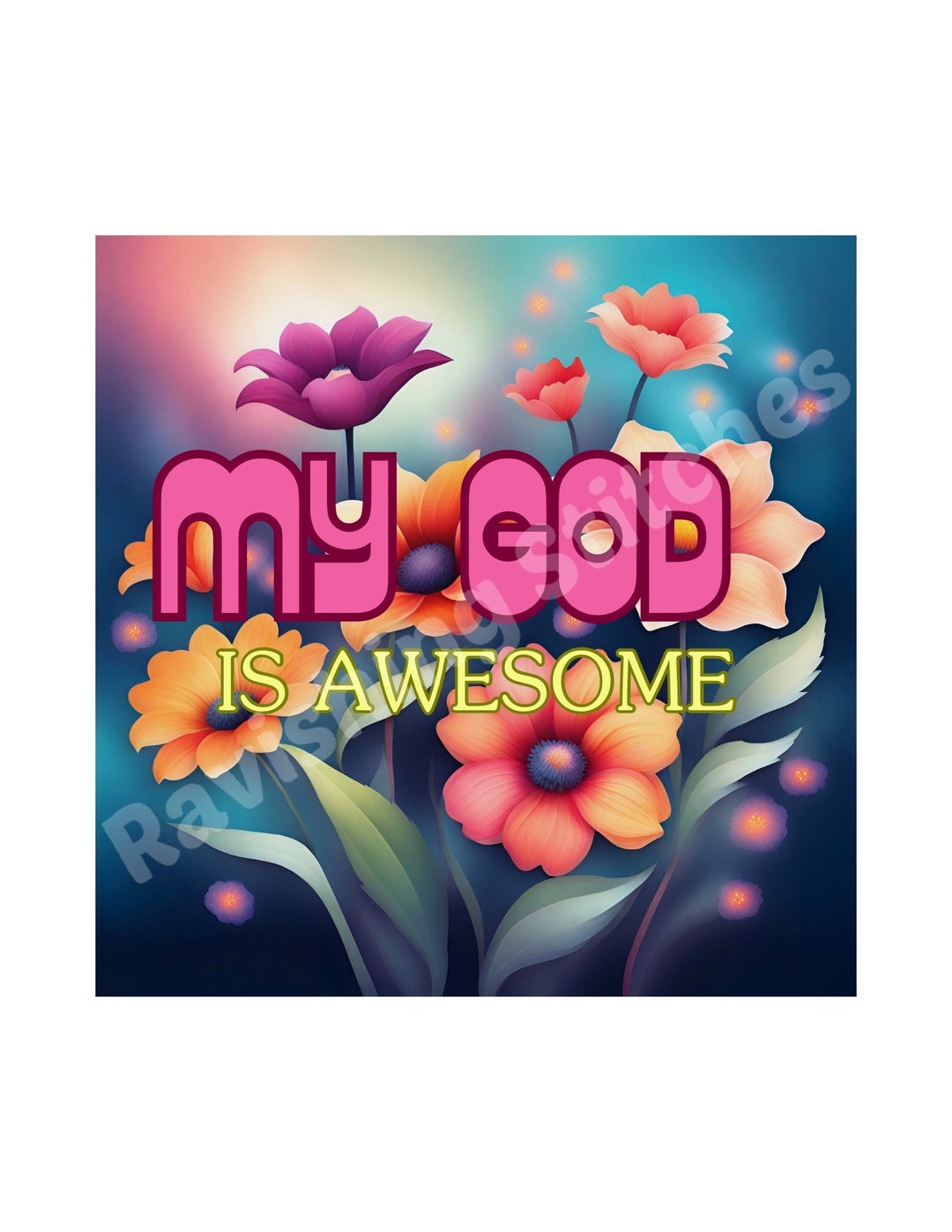 My God is Awesome PNG Image, Instant Download, Sublimation Design