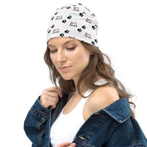 Gorro con estampado de patas de gato Gorro para amantes de los animales Gorro para amantes de los gatos Lindo gorro de invierno Gorro con estampado de patas Accesorios para gatos Gorro de invierno para gato Gorro felino