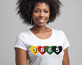 1865 Shirt, Juneteenth Shirt, Hearts Shirt, Juneteenth Festival Gift, Black History Shirt, Civil Rights Shirt, Juneteenth Shirt Design