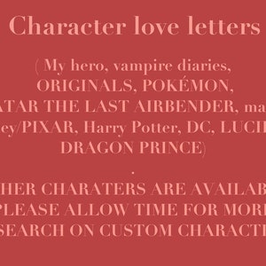 Liebesbrief von Deiner Lieblingsfigur | Anime, Film oder TV Romantik Geschenk | Personalisierter Fandom Brief mit Polaroid | Fan Überraschung