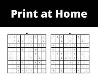 sudoku puzzles instant download printable 80x with etsy