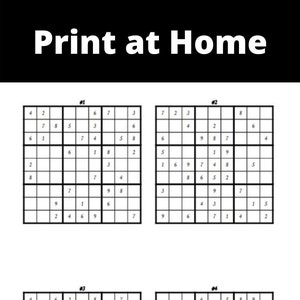 sudoku puzzles printable 80x 4 games per page with etsy canada