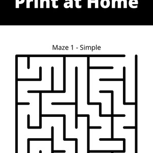 easy mazes for kids printable mazes pdf 50x with solutions etsy