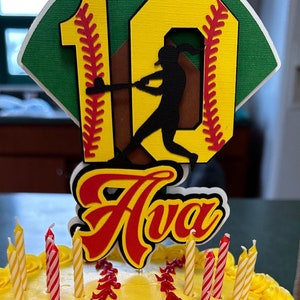 Softball Birthday 3-D Cake Topper