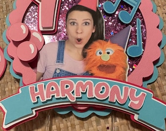 Bubble Gum Ms. Rachel Glitter Cake Topper