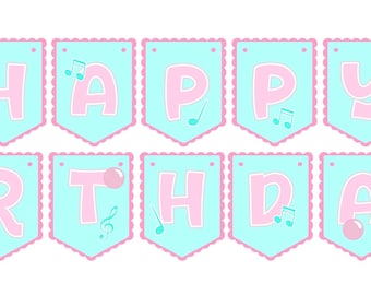 Ms Rachel Bubble Gum Birthday Banner