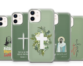 Christian Cross Phone Case, Bible Quote, Soft TPU Gel Cover