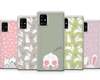Bunny Phone Case: Pastel Rabbit Pattern, Soft Cover
