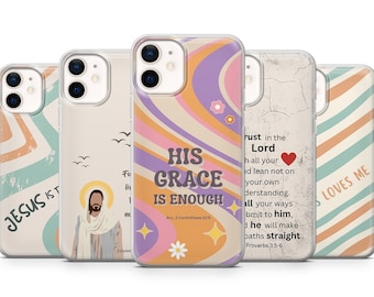 Funda para teléfono con versículos bíblicos cristianos, citas de Jesús, funda de gel suave