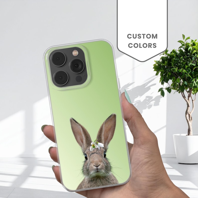 Matte Rabbit Phone Case, Easter Bunny Cover for iPhone and Samsung image 1