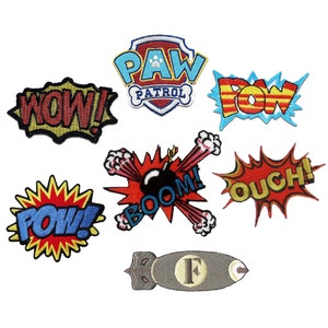 Pop Art Iron on Badges/ Motif/ Patches Print With Embroidery Face