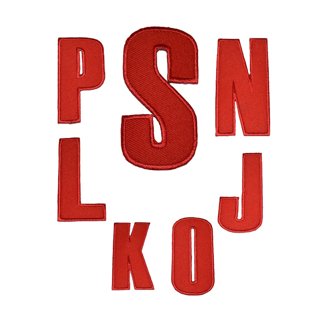 Red Letters Alphabets Patches Embroidered, Applique Pattern, Decorative
