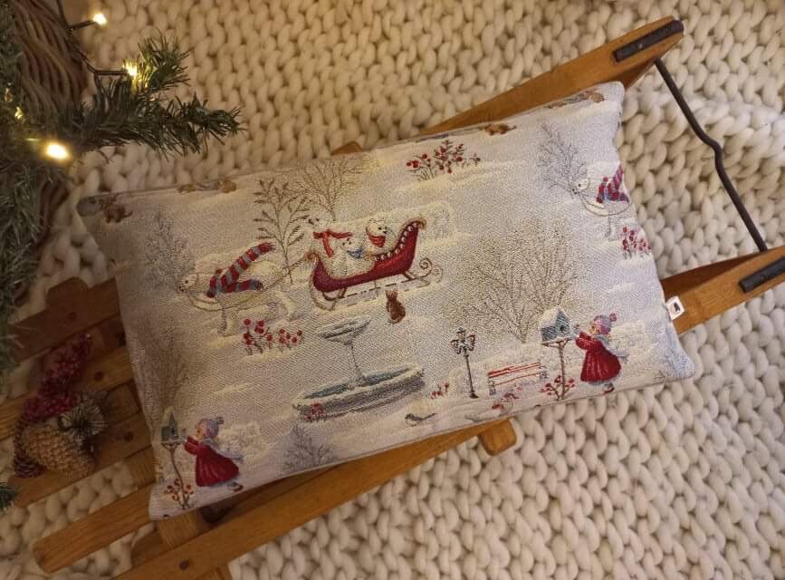 Housse de Coussin Rectangulaire Motifs Noël