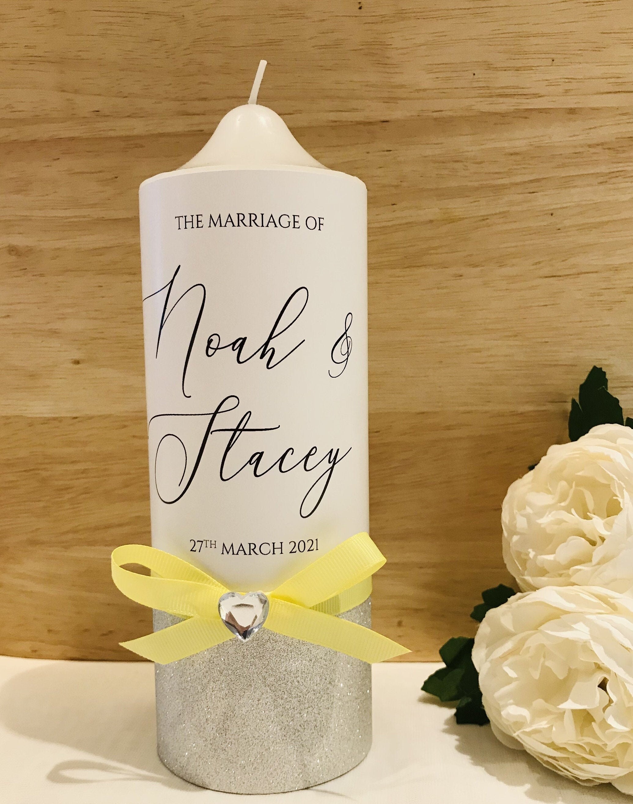 Personalised Wedding Candle / Unity Candle/ Anniversary Candle Etsy