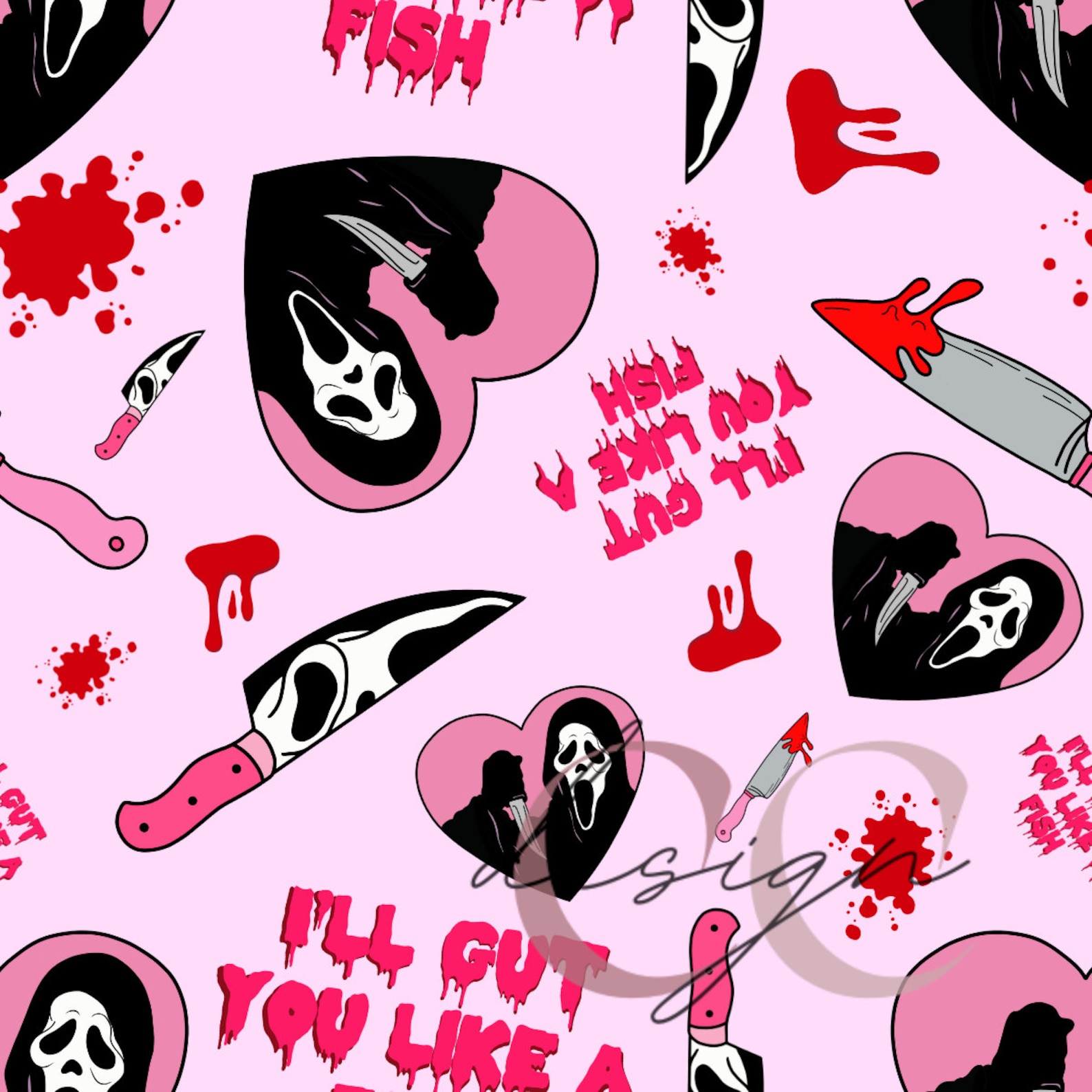 Horror/halloween Seamless File//screampink Etsy